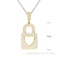 Jewelry 5A CZ Iced Out Silver Lock Pendant